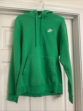 Nike Men’s Green Hoodie with White Swoosh